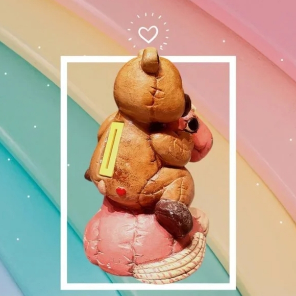 Teddy Bear on Pony Figurine Coin Saver - Picture 5 of 5